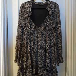 Long sleeve ruffled dress